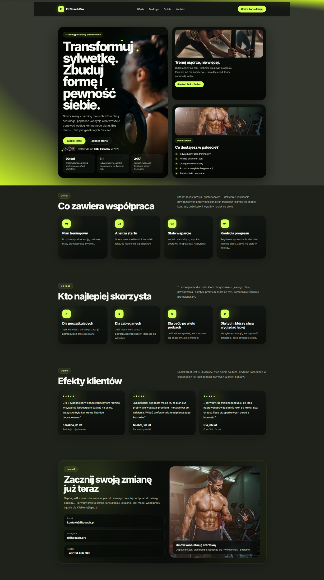 Podgląd projektu FitCoach