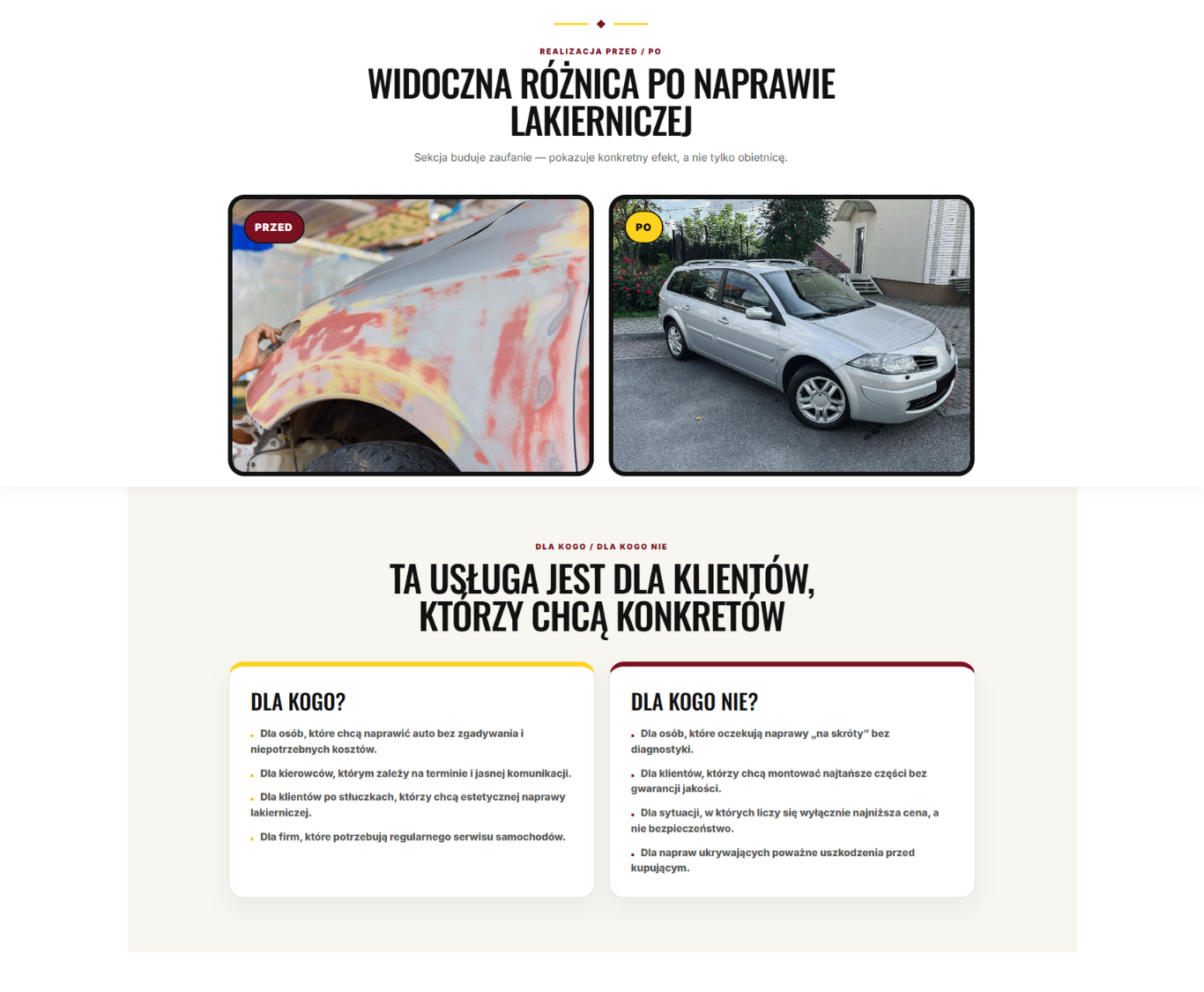 Podgląd strony standard dla mechanika i lakiernika — część 4