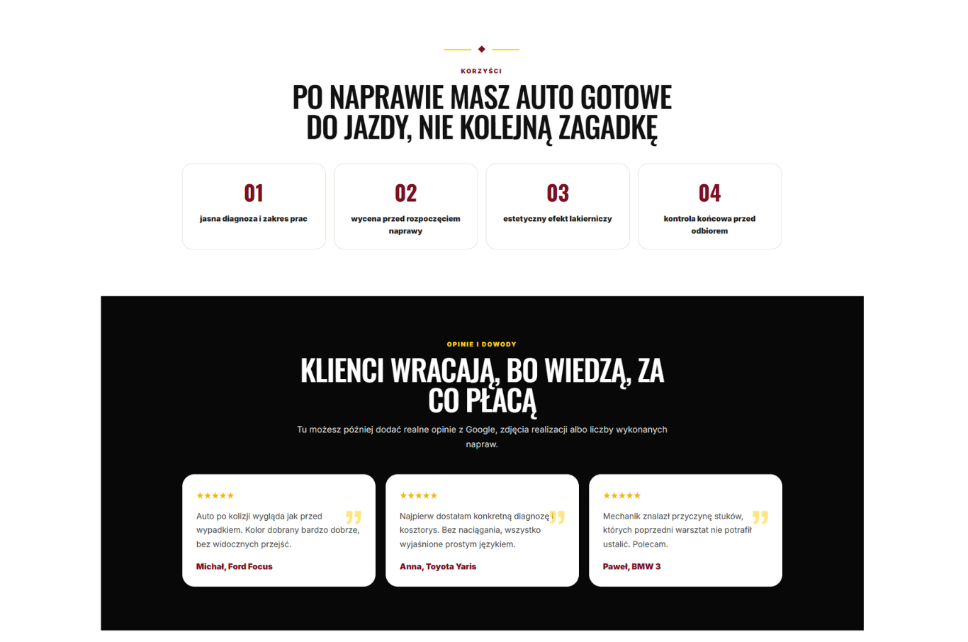 Podgląd strony standard dla mechanika i lakiernika — część 5