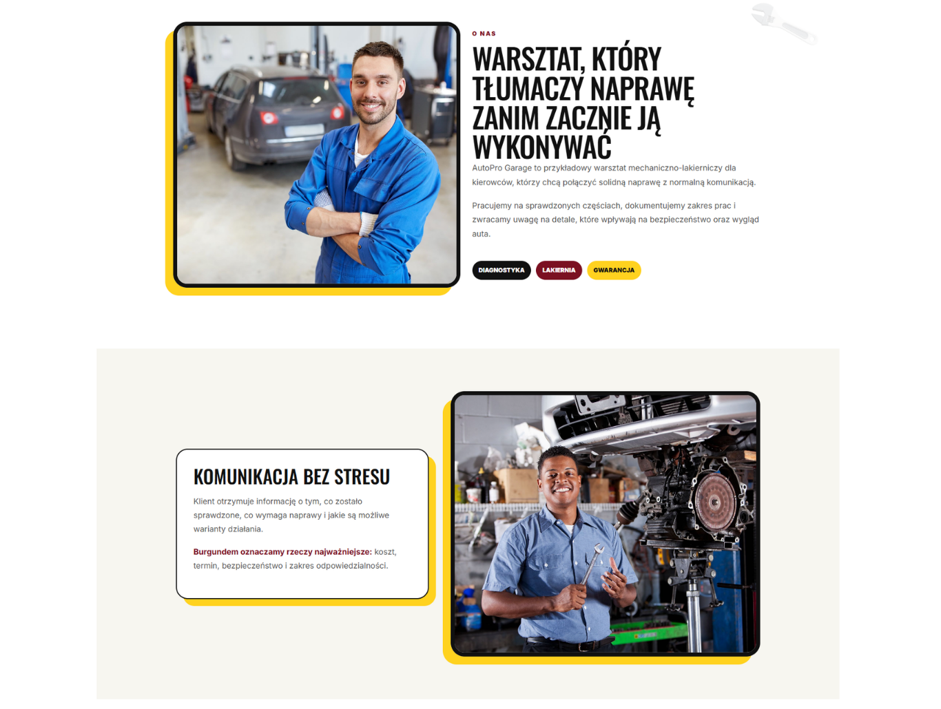 Podgląd strony standard dla mechanika i lakiernika — część 6
