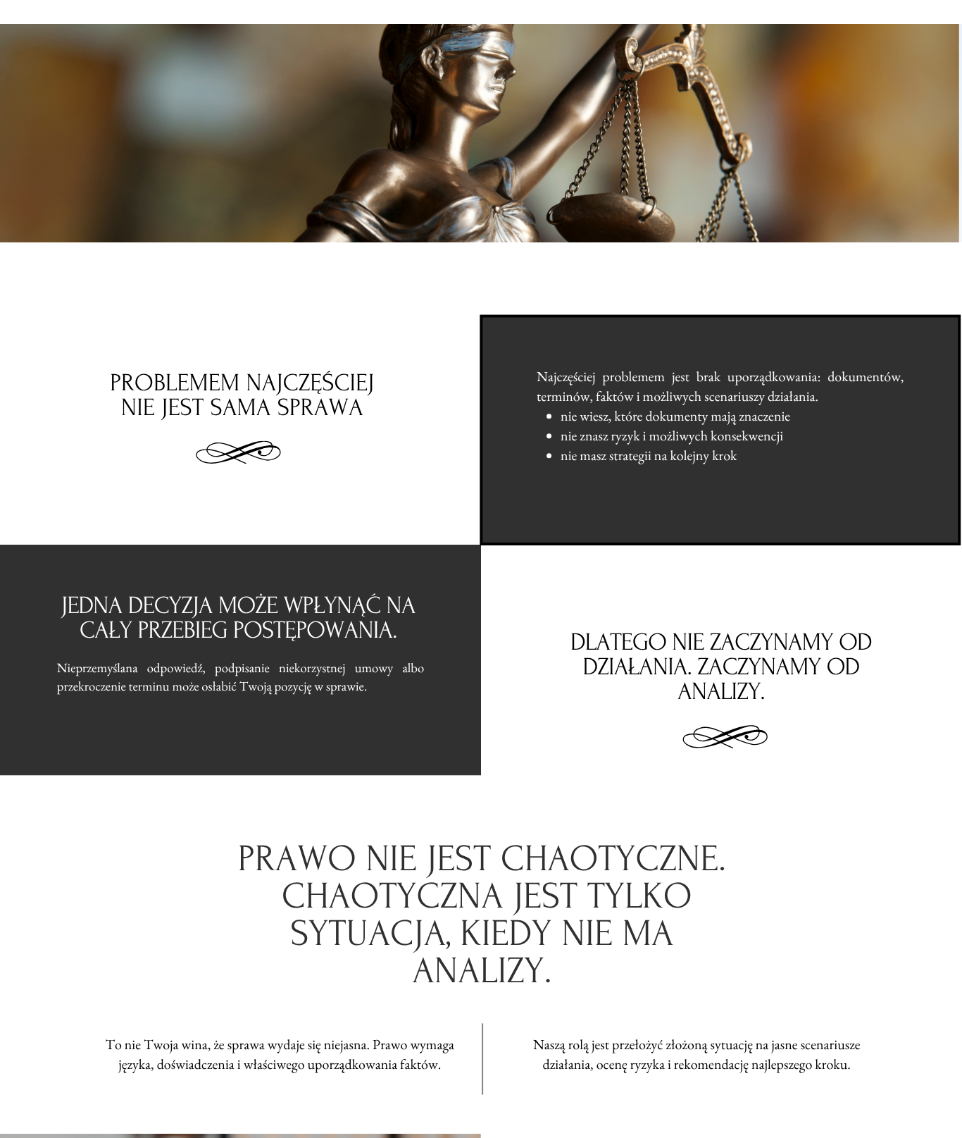 Podgląd strony standard dla kancelarii prawnej — część 2