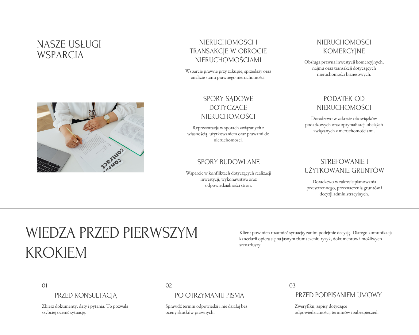 Podgląd strony standard dla kancelarii prawnej — część 4