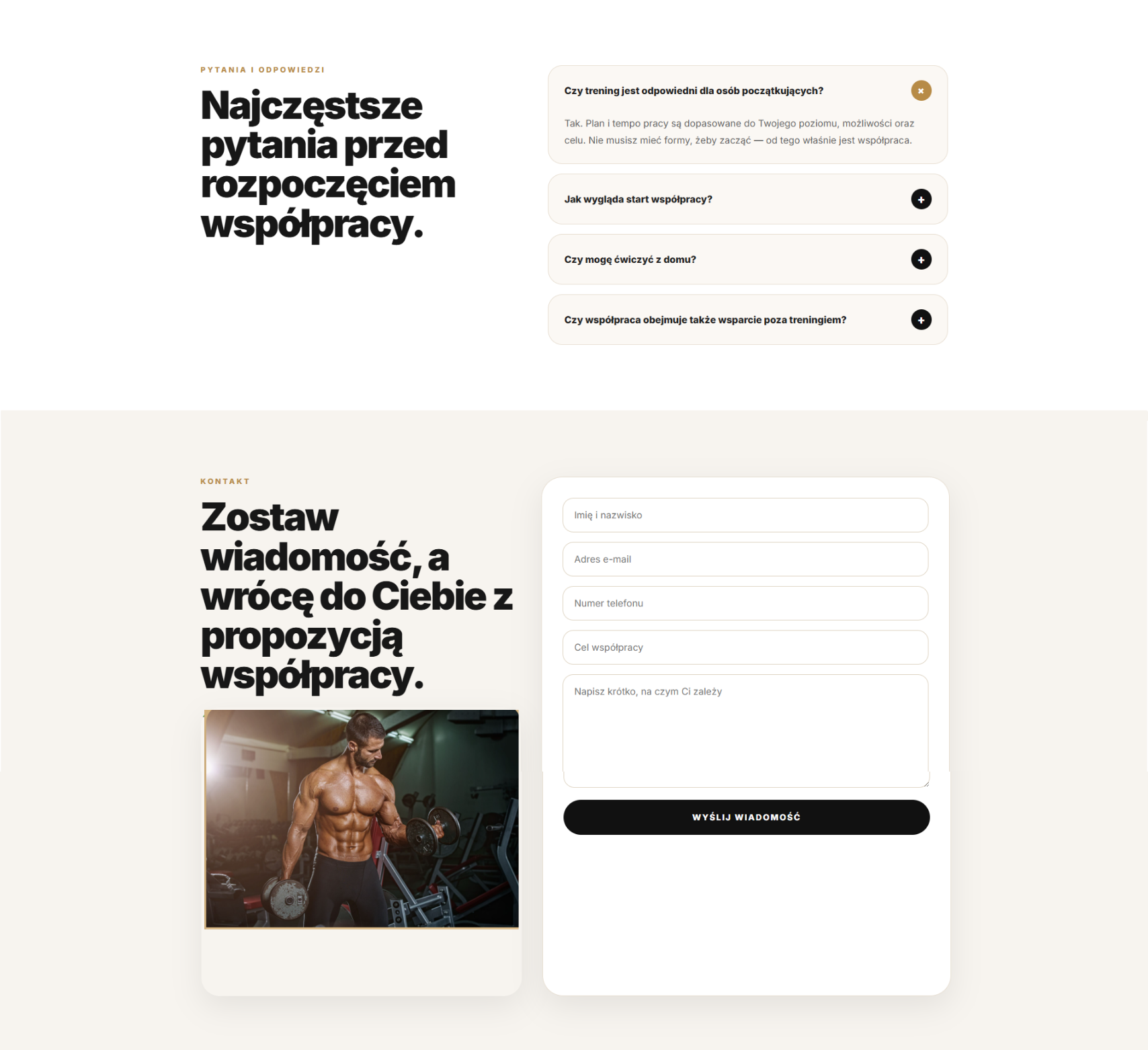 Podgląd strony standard dla trenera personalnego Fit by Olivia — część 5