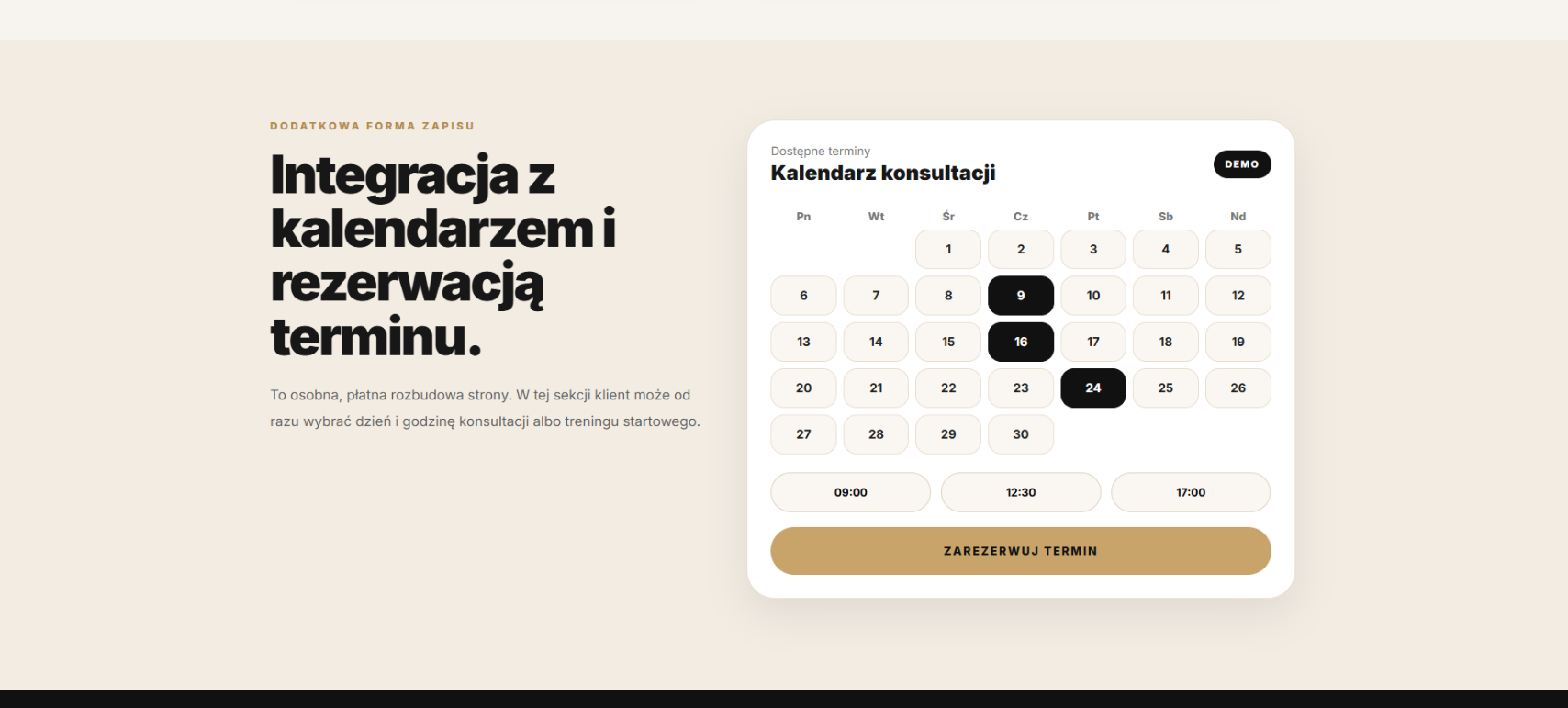 Podgląd strony standard dla trenera personalnego Fit by Olivia — część 6