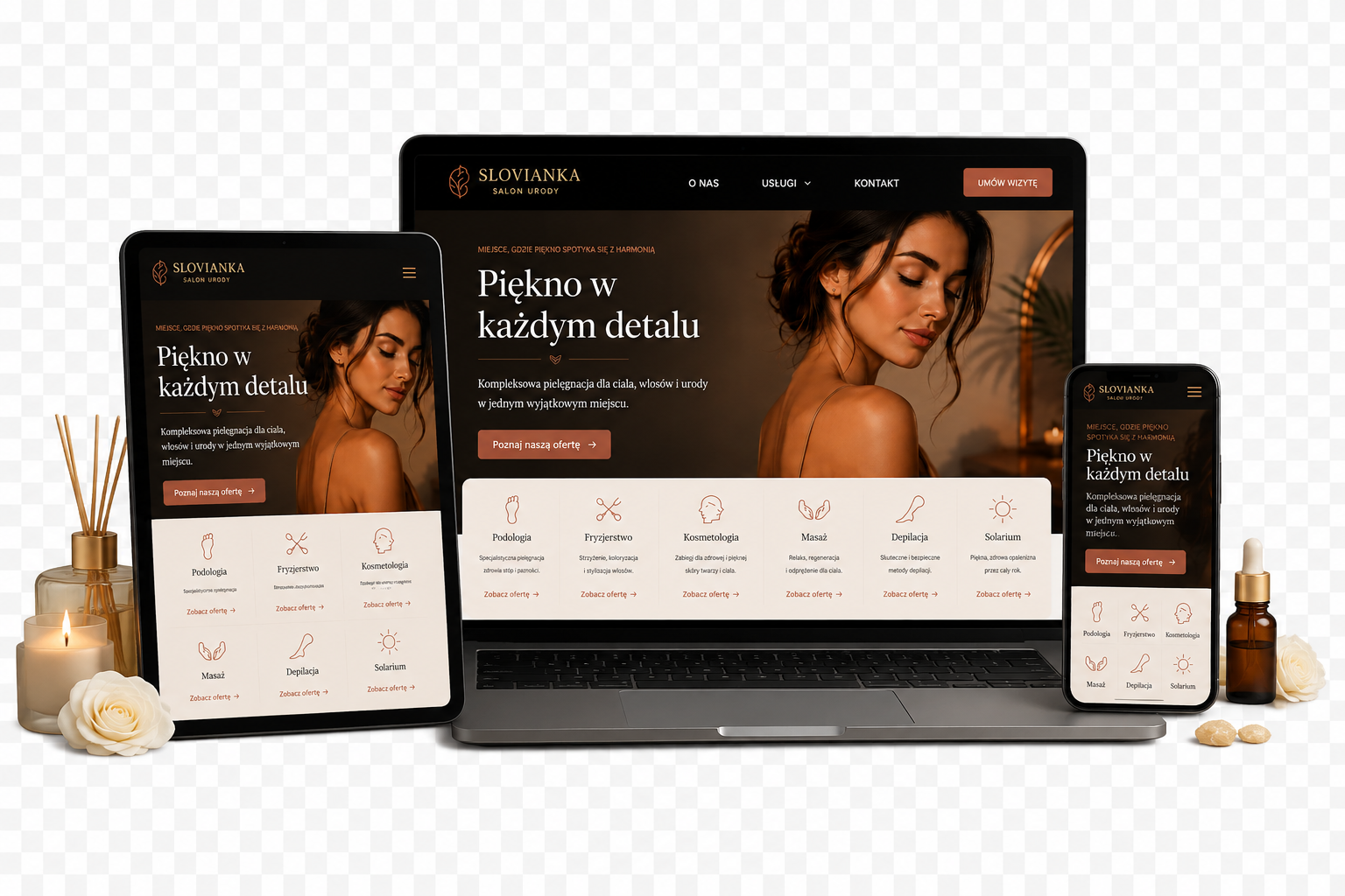 Rozbudowany portal dla salonu beauty