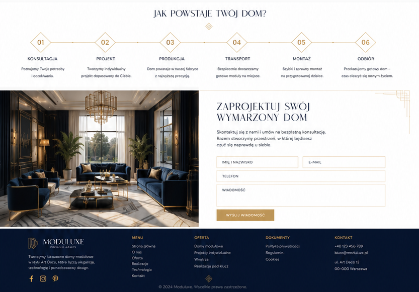Projekt strony internetowej producenta domów numer 6