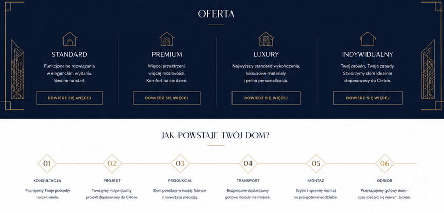 Projekt strony internetowej producenta domów numer 8