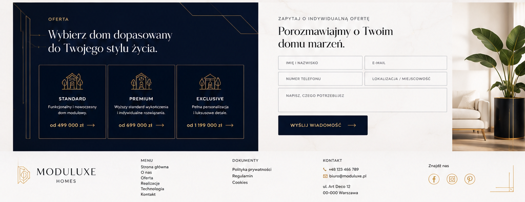 Projekt strony internetowej producenta domów numer 3